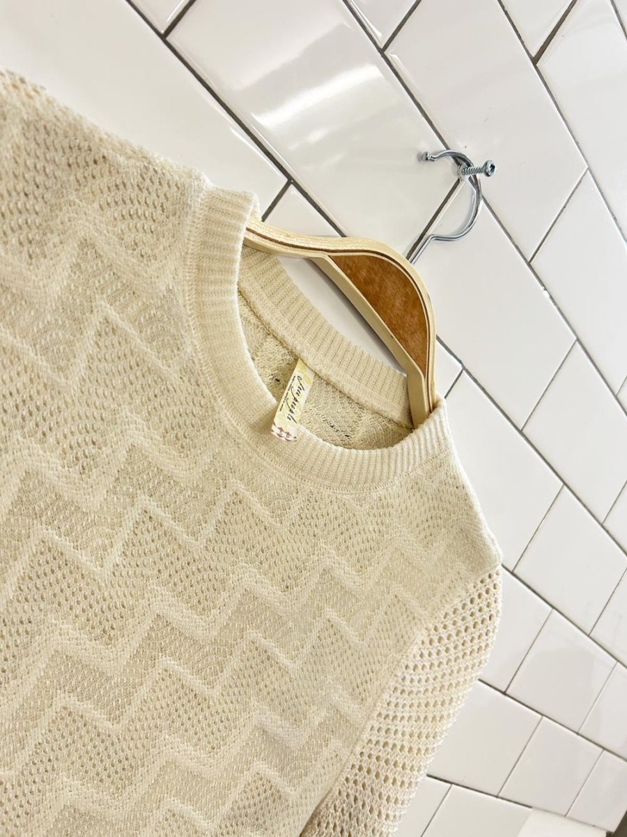 free people longsleeve pointelle knit - good market thrift store