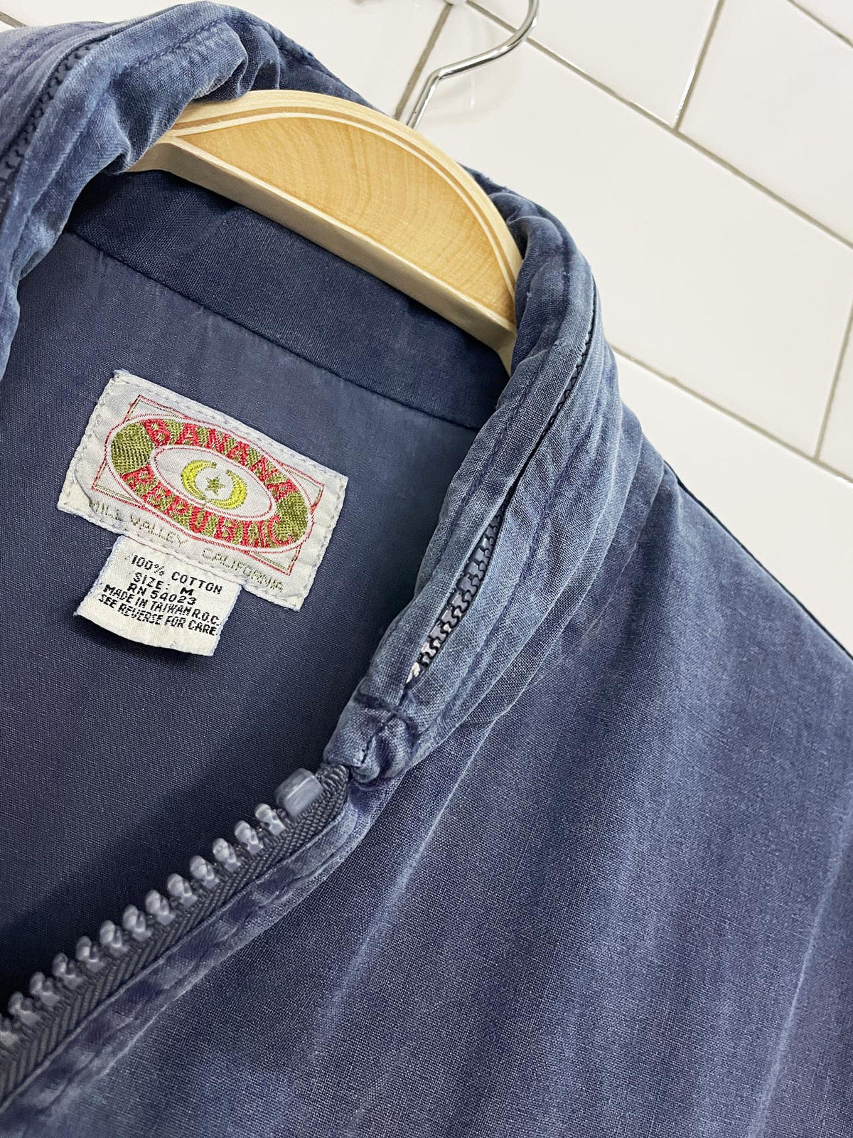 vintage 80s banana republic full zip utility vest | packable hood