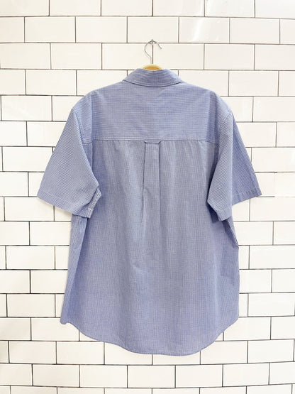 chaps ralph lauren crest pocket micro plaid shirt - good market thrift store