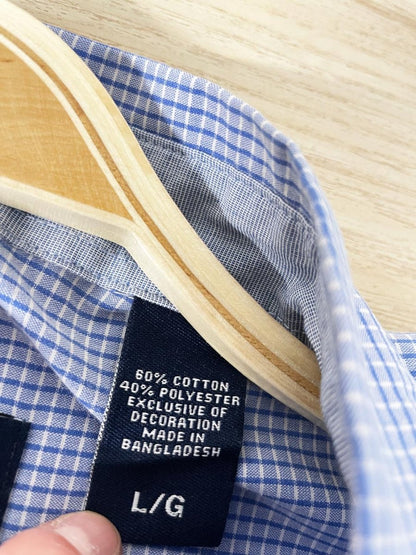 chaps ralph lauren crest pocket micro plaid shirt - good market thrift store