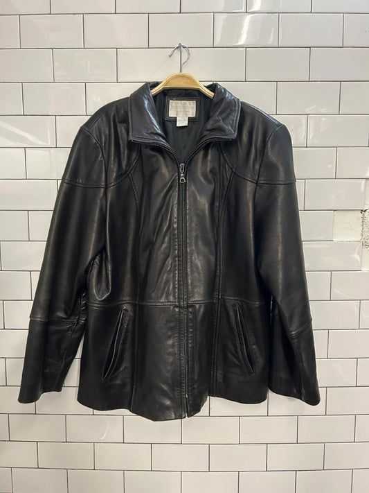 vintage 00s minimal worthington butter leather jacket - good market thrift store