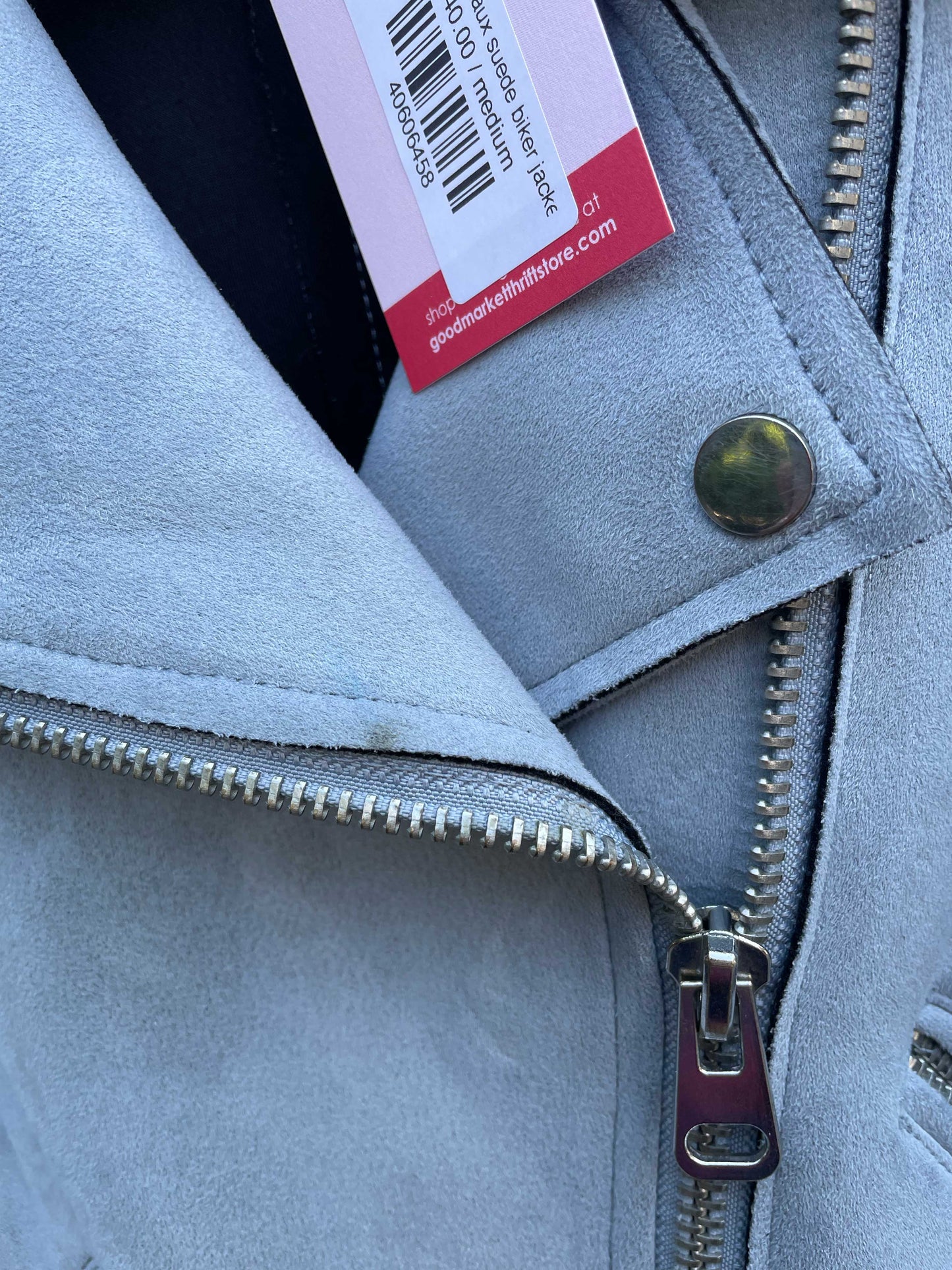 zara grey faux suede biker jacket