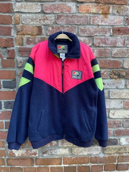 vintage 90s brooks neon fleece jacket