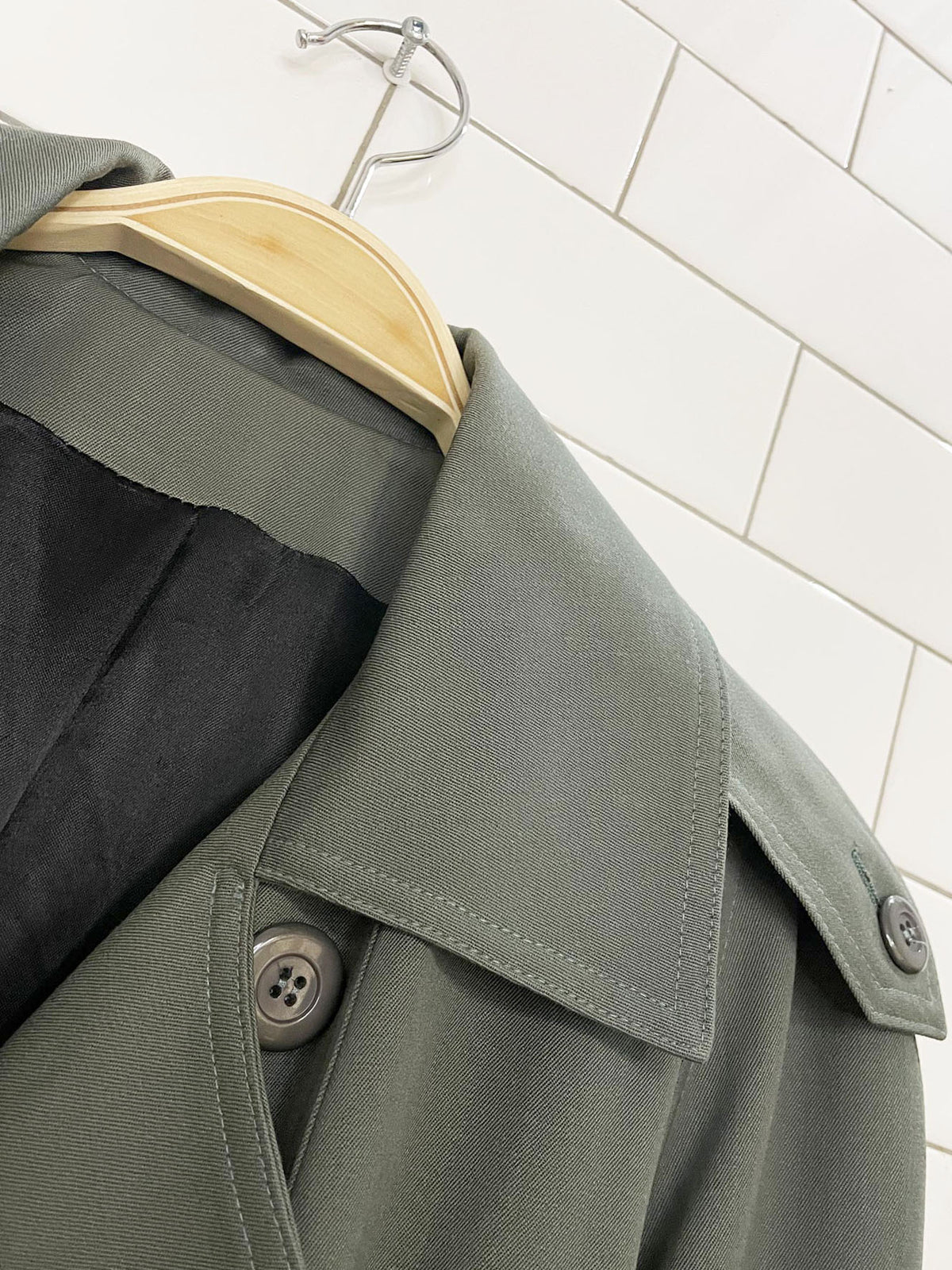 vintage lorne 100% wool cape-back trench coat | made in Toronto