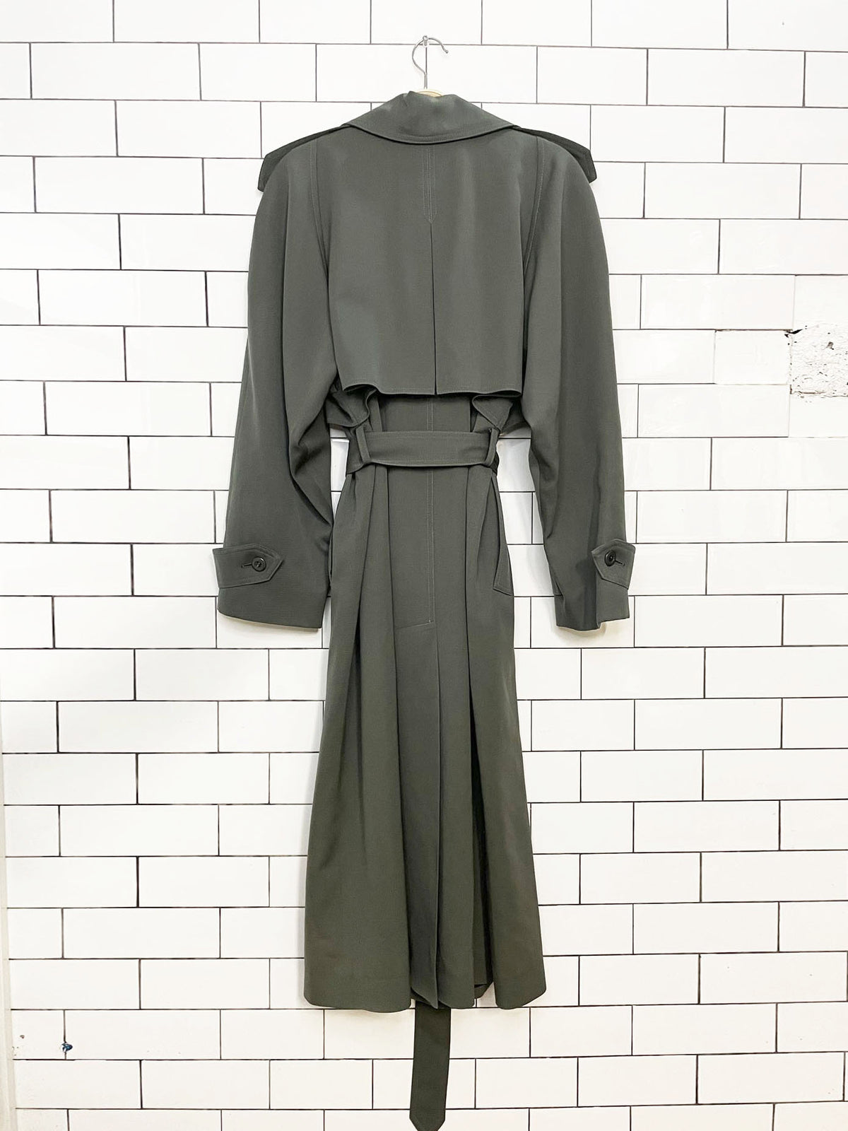 vintage lorne 100% wool cape-back trench coat | made in Toronto
