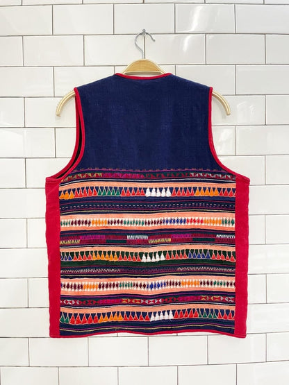 vintage handmade boho woven open vest - good market thrift store