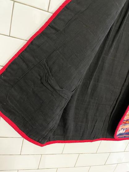 vintage handmade boho woven open vest - good market thrift store