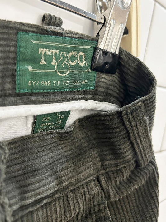 vintage 90s tt&co chunky corduroy pant - good market thrift store