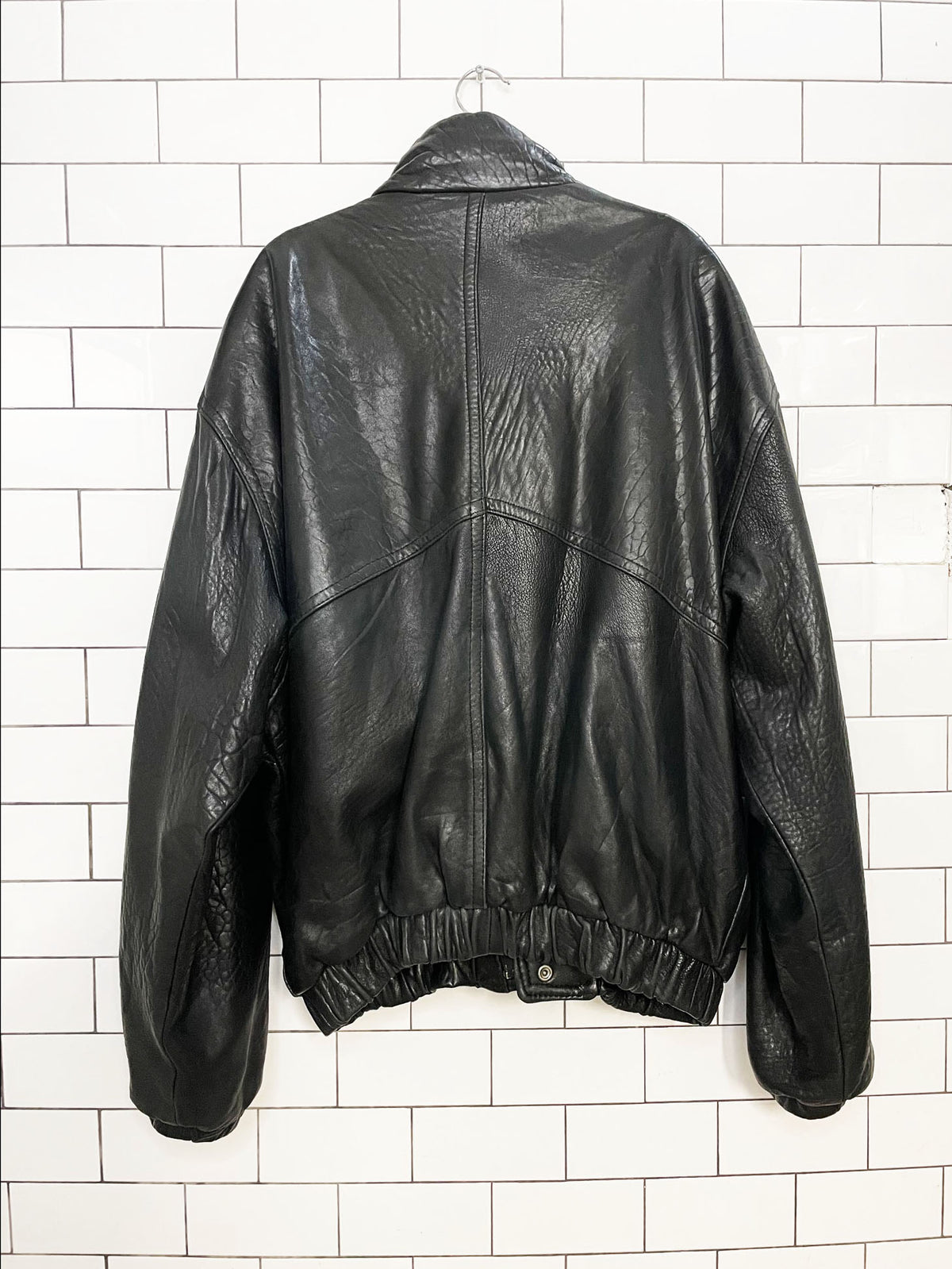 vintage bovines adventure wear pebble butter leather bomber jacket