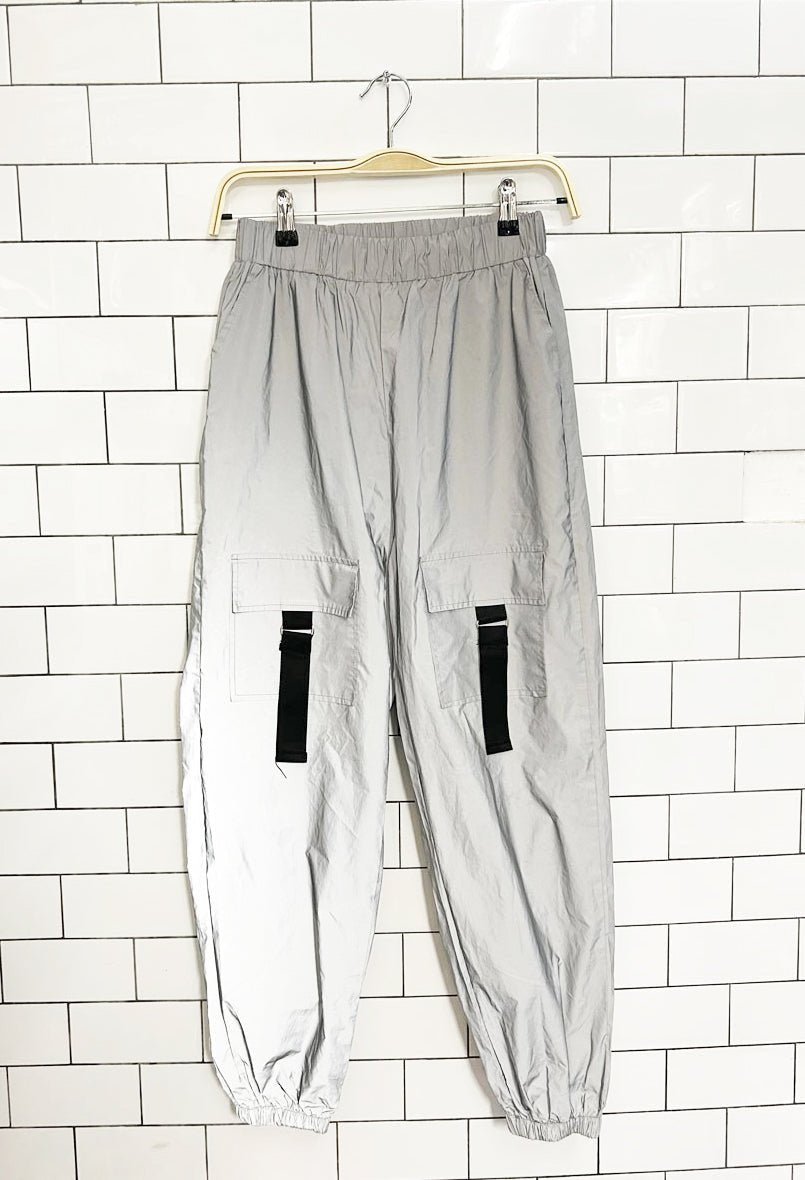 y2k high waisted hi - vis utility pants - good market thrift store