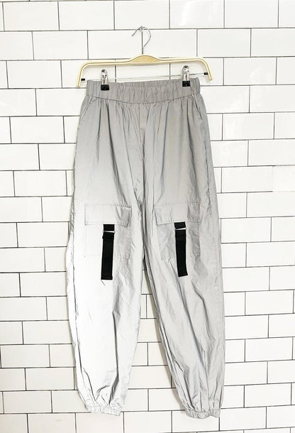 y2k high waisted hi - vis utility pants - good market thrift store