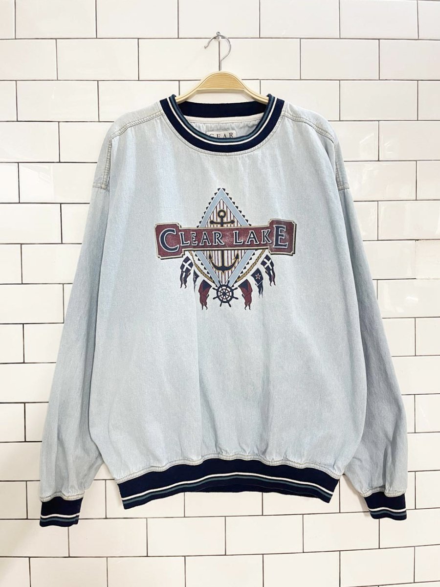vintage cedar lake denim sweatshirt - good market thrift store