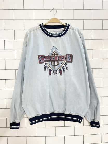 vintage cedar lake denim sweatshirt - good market thrift store