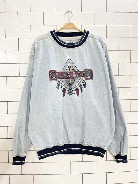 vintage cedar lake denim sweatshirt - good market thrift store