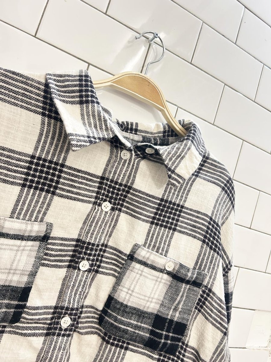ae oversized cropped flannel shirt - good market thrift store