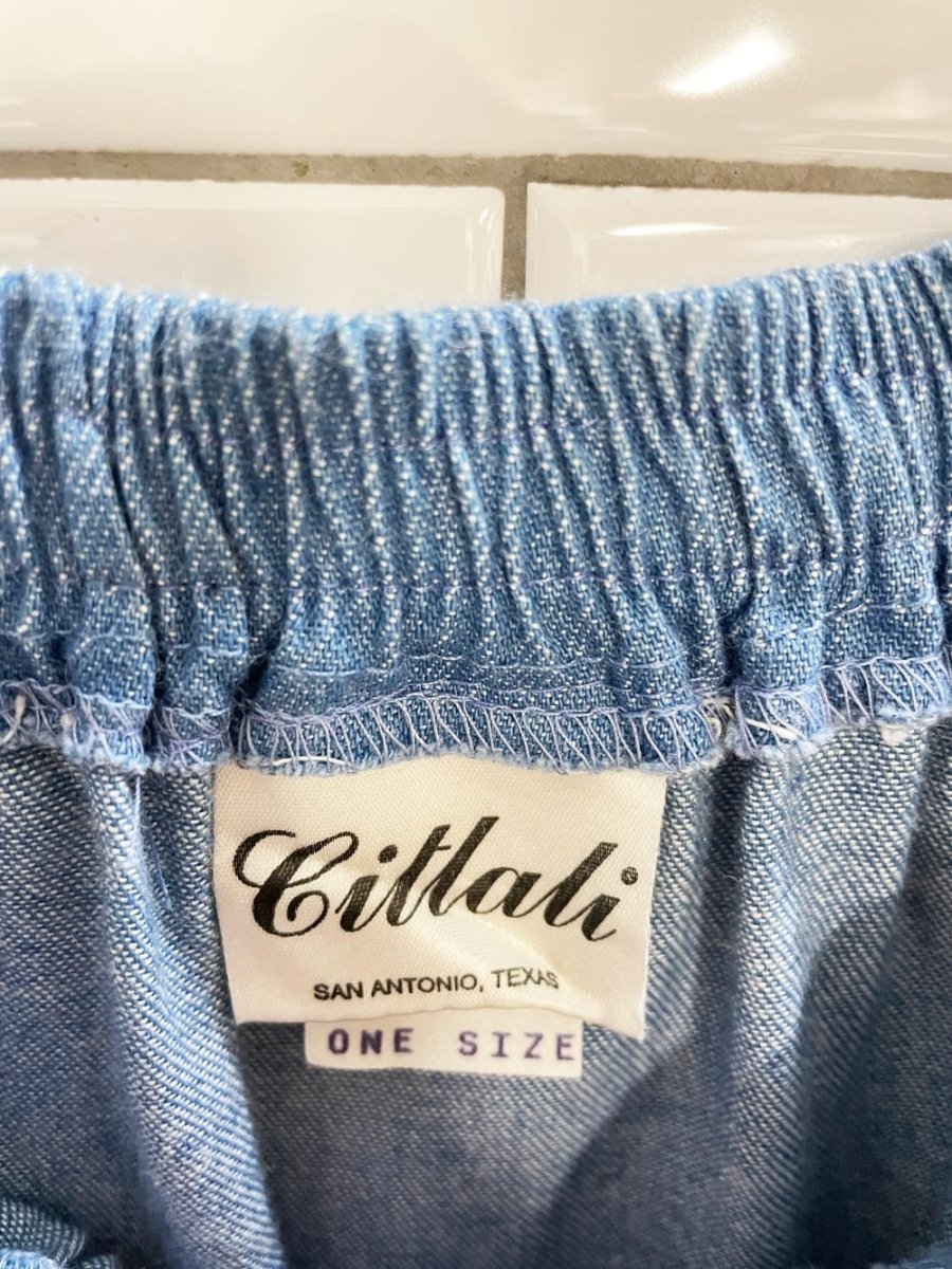 vintage 70s citlali texas western tiered denim mini skirt | made in USA - good market thrift store