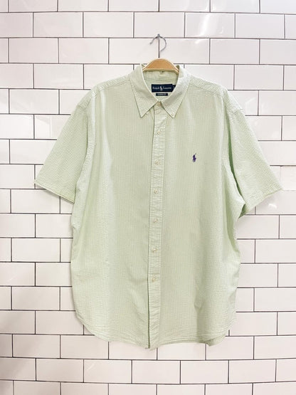 vintage ralph lauren seersucker short sleeve shirt - good market thrift store