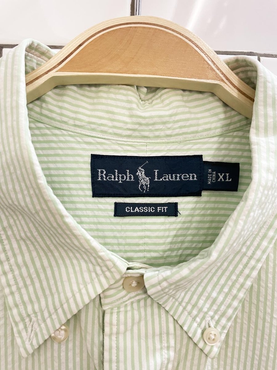 vintage ralph lauren seersucker short sleeve shirt - good market thrift store