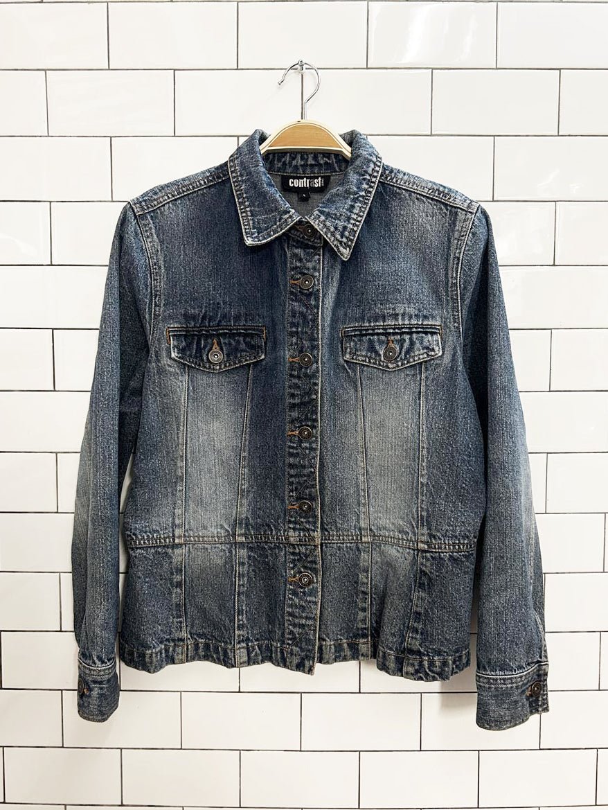 y2k contrast denim jacket - good market thrift store