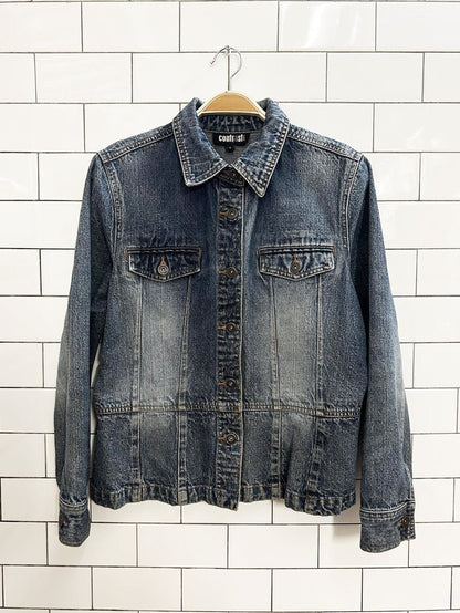 y2k contrast denim jacket - good market thrift store