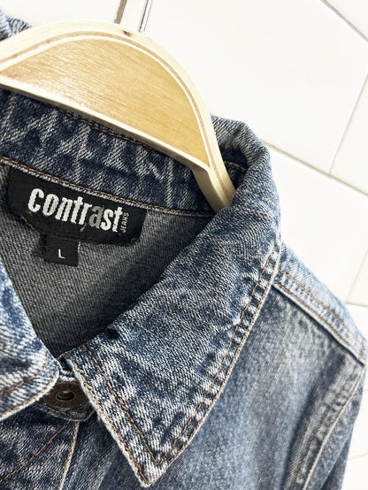 y2k contrast denim jacket - good market thrift store