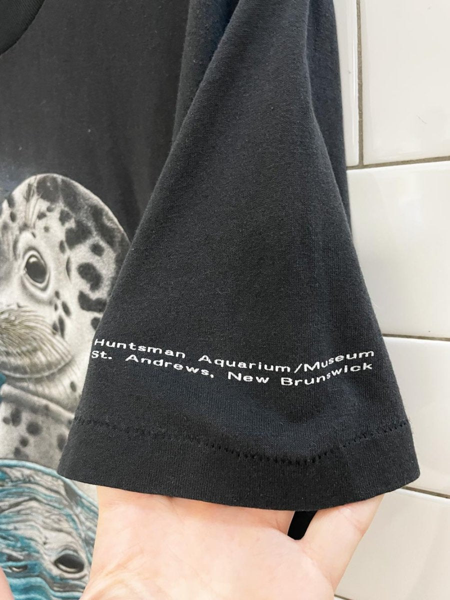 vintage 80s single stitch protect our oceans seal graphic tee | harlequin - good market thrift store