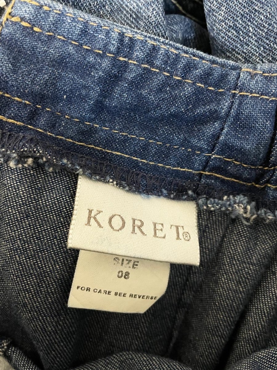 vintage 00s koret basque waist denim midi skirt - good market thrift store