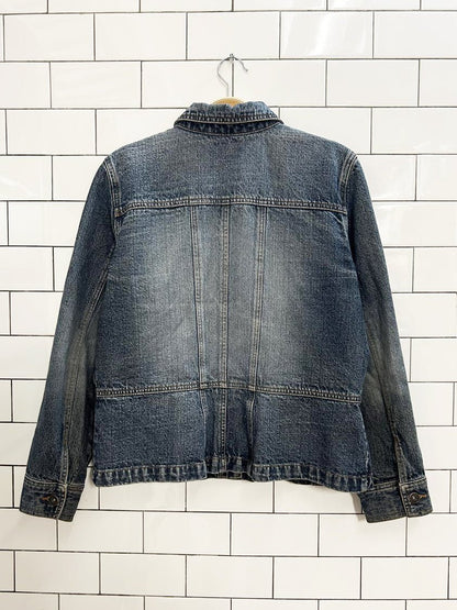 y2k contrast denim jacket - good market thrift store