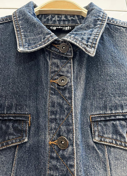 y2k contrast denim jacket - good market thrift store