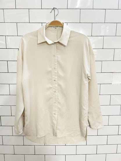 babaton kearny oversized pin stripe blouse - good market thrift store