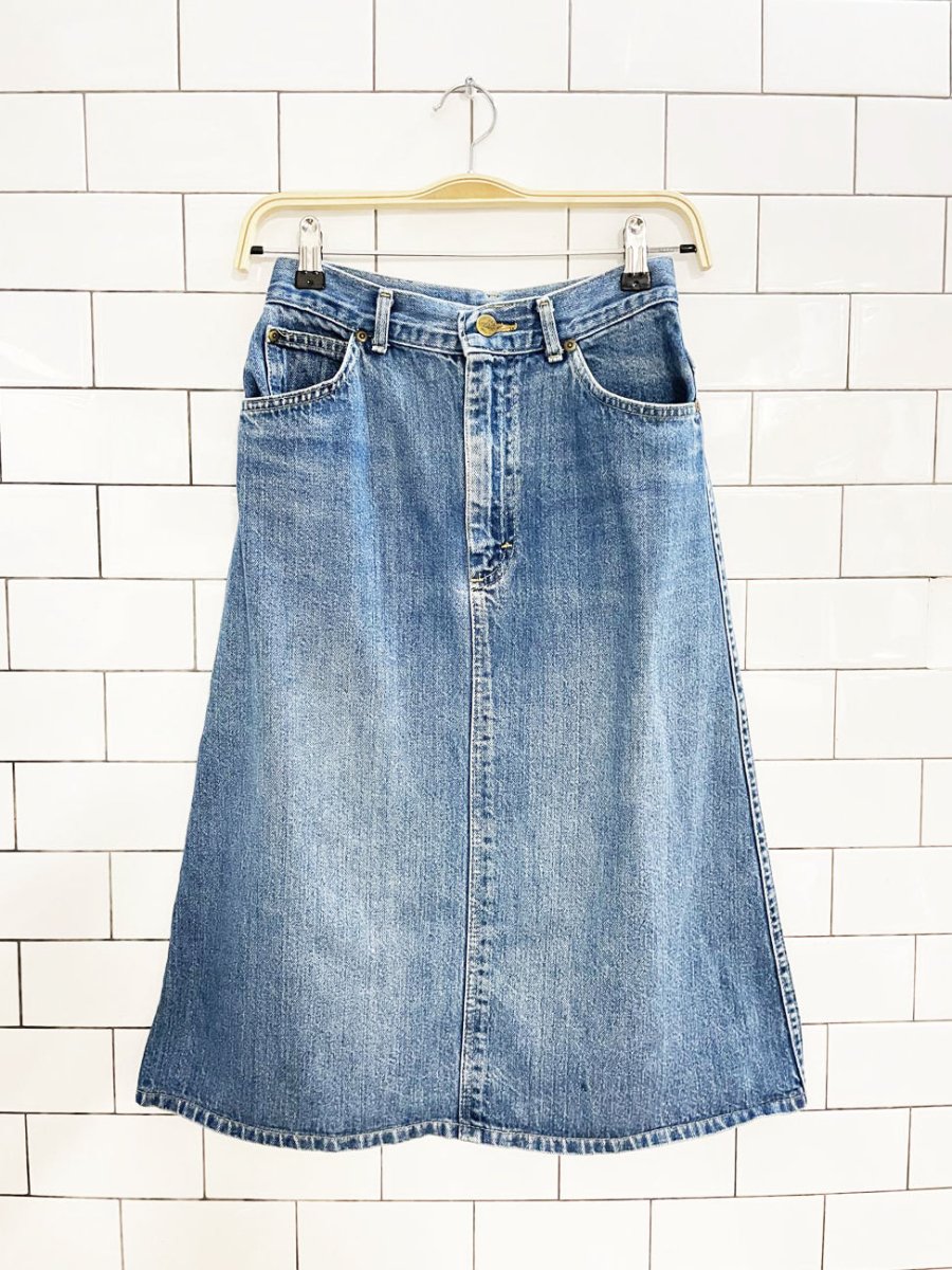 vintage ll bean denim knee - length skirt | made in USA - good market thrift store