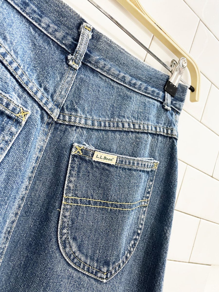 vintage ll bean denim knee - length skirt | made in USA - good market thrift store