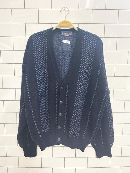 vintage 90s christopher rand knit dad cardigan - good market thrift store