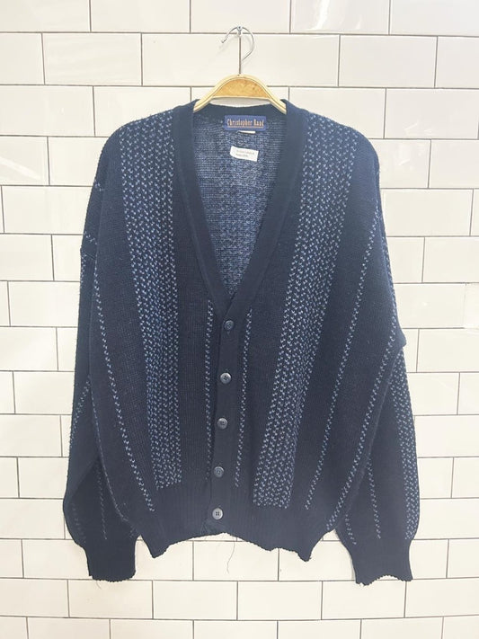 vintage 90s christopher rand knit dad cardigan - good market thrift store
