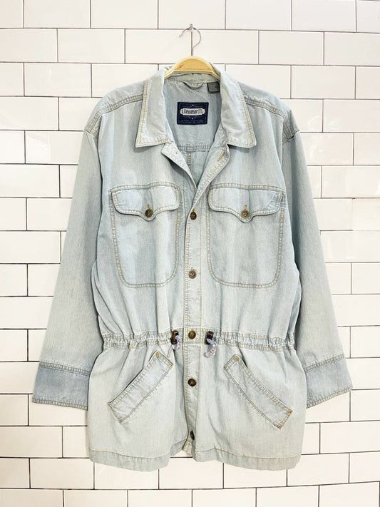vintage 80s lizwear drawstring denim jacket | liz claiborne - good market thrift store