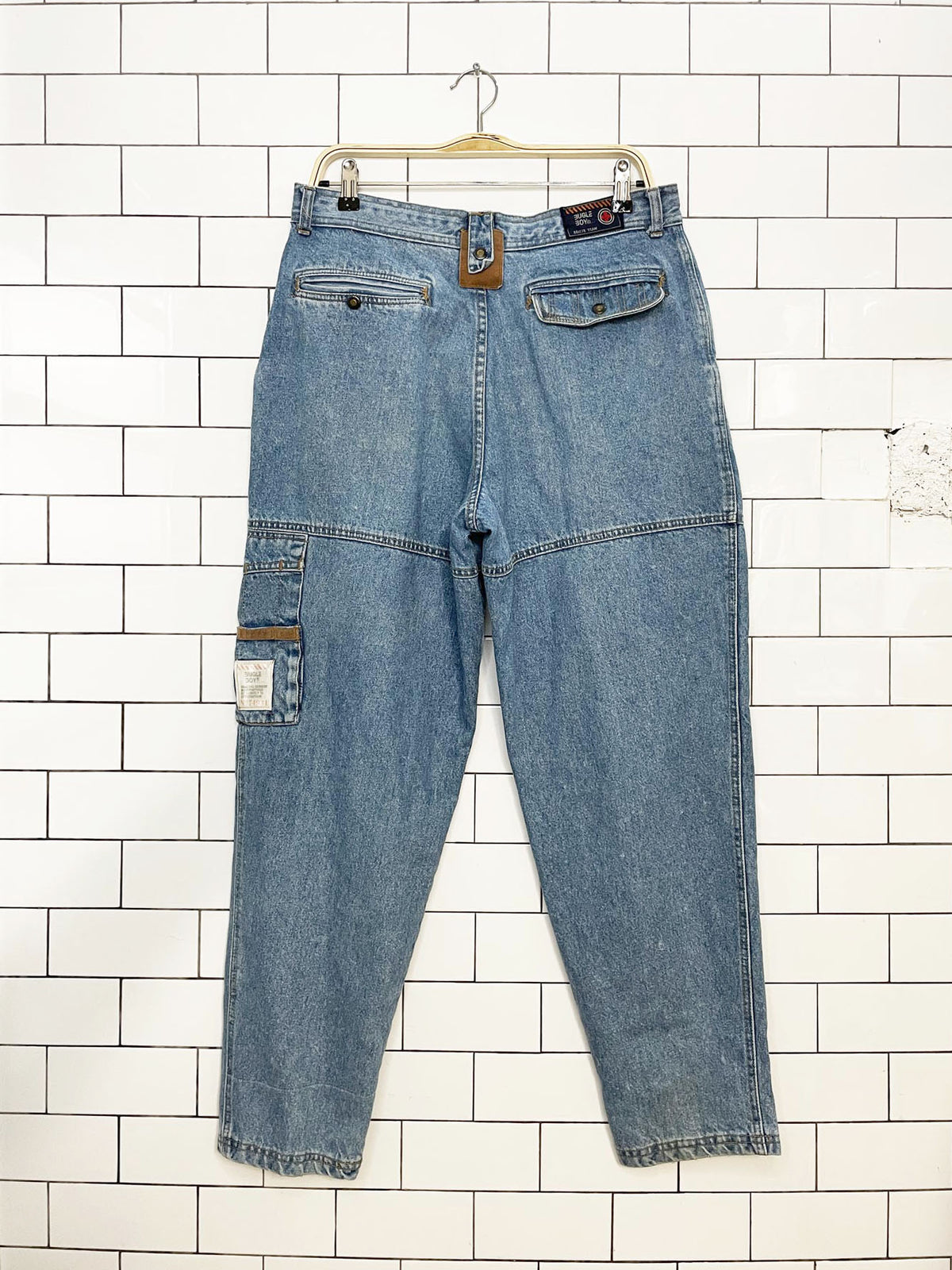 vintage 90s bugle boy pleated search + rescue jeans