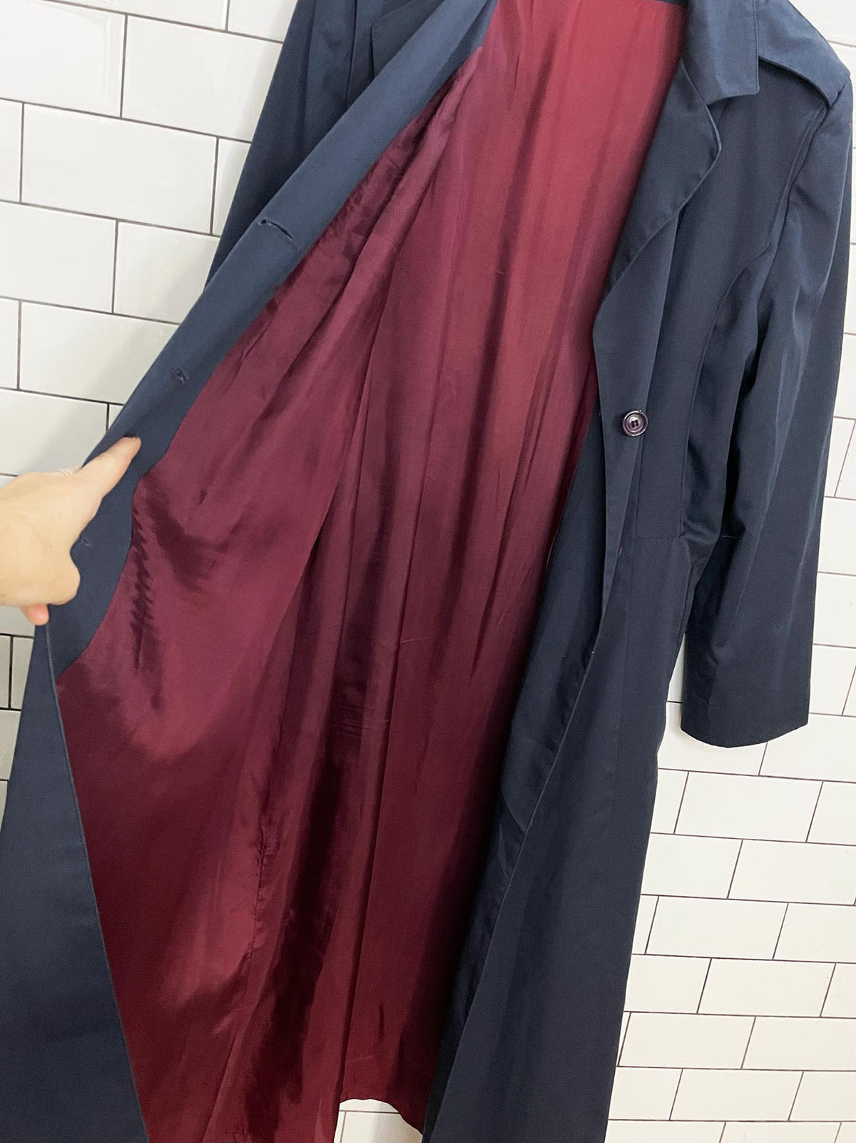 vintage raindrops classic belted trench coat | made in Canada