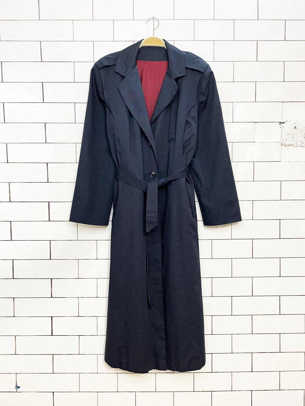 vintage raindrops classic belted trench coat | made in Canada