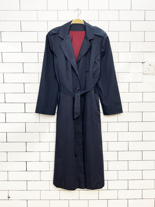 vintage raindrops classic belted trench coat | made in Canada