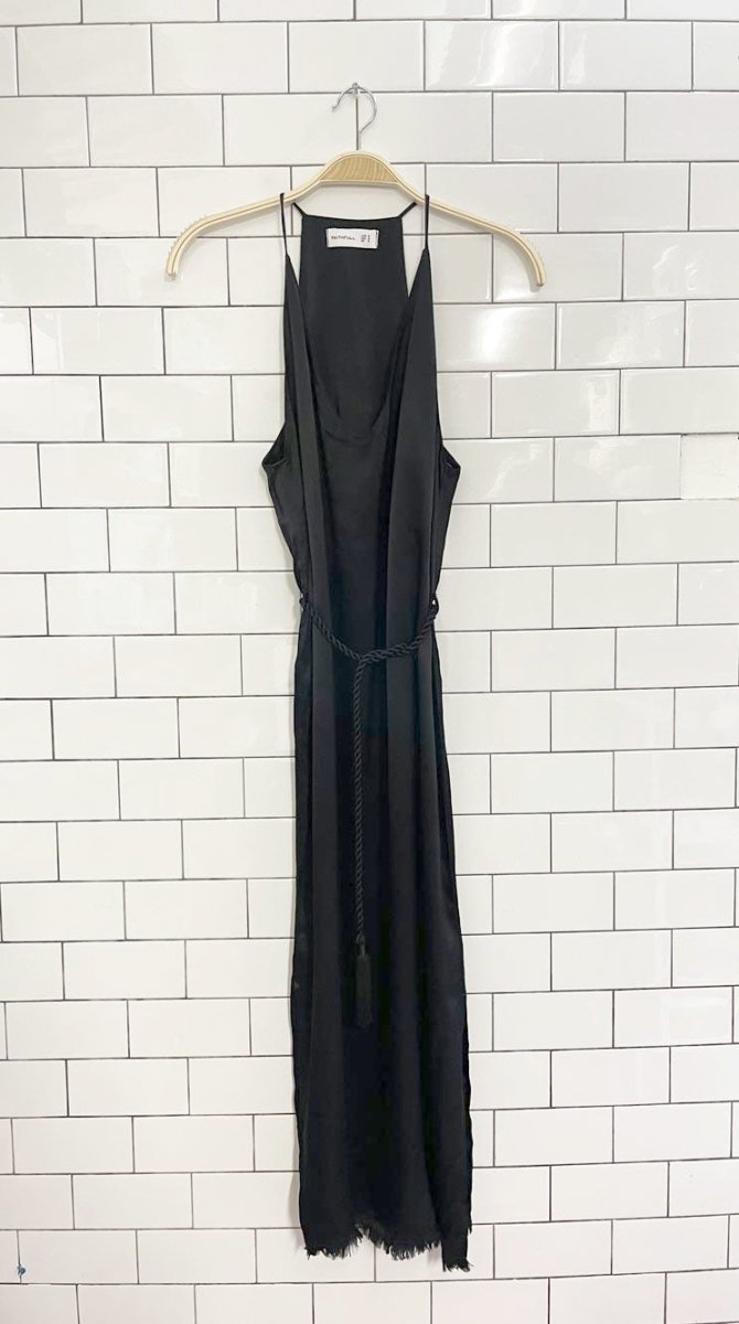 faithfull the brand east west satin belted midi dress - good market thrift store