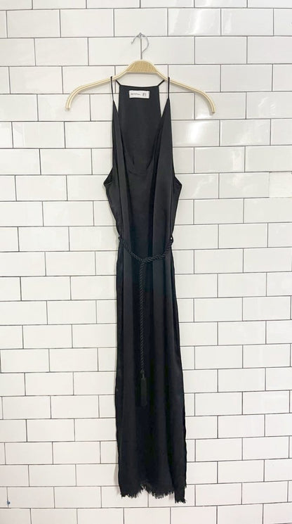 faithfull the brand east west satin belted midi dress - good market thrift store