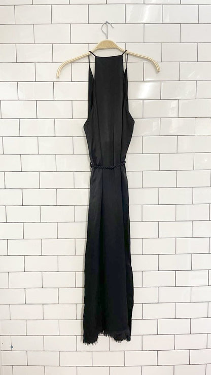 faithfull the brand east west satin belted midi dress - good market thrift store