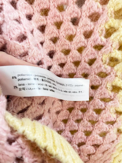 zara wool - blend crochet chunky knit oversized cardigan - good market thrift store