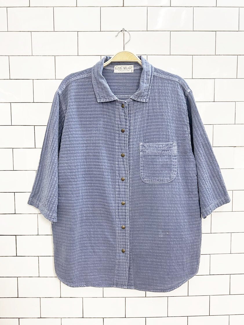 vintage 90s ezzewear ribbed relaxed shirt - good market thrift store