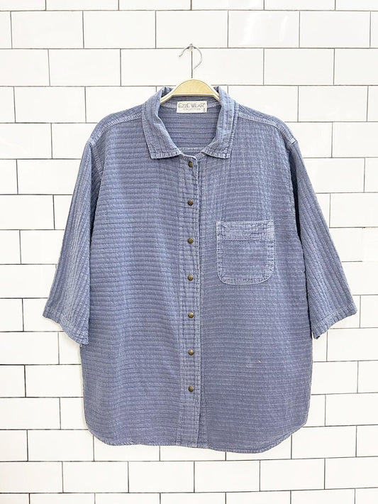 vintage 90s ezzewear ribbed relaxed shirt - good market thrift store