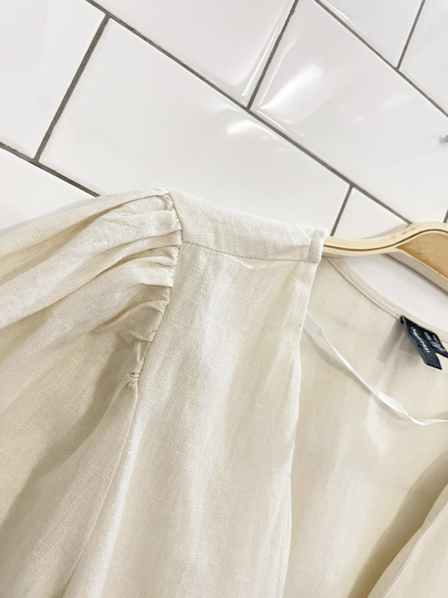 vero moda scallop neck puff sleeve top - good market thrift store