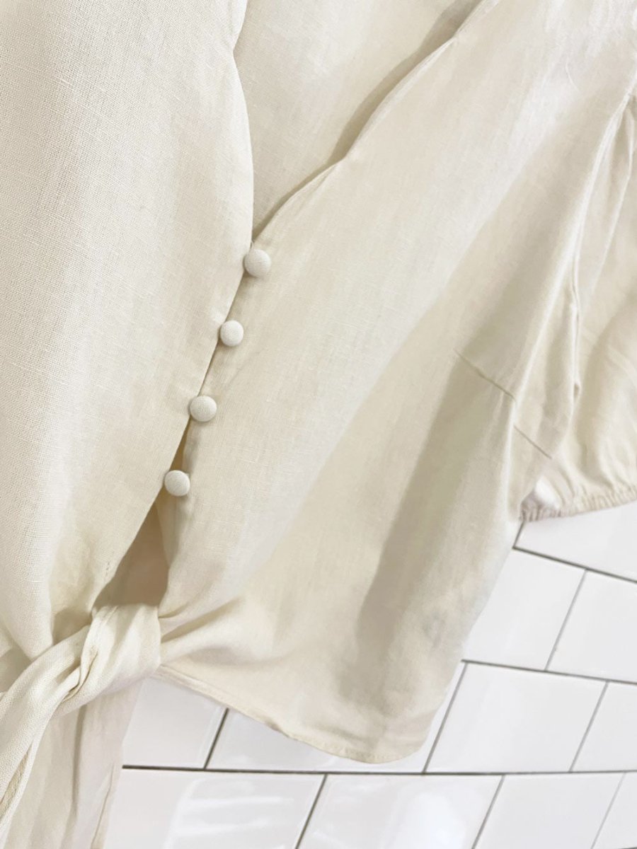 vero moda scallop neck puff sleeve top - good market thrift store