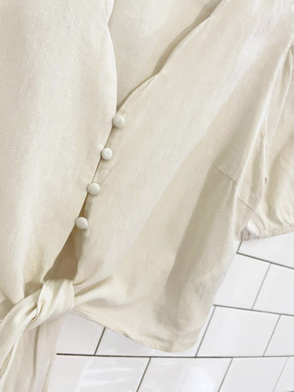 vero moda scallop neck puff sleeve top - good market thrift store