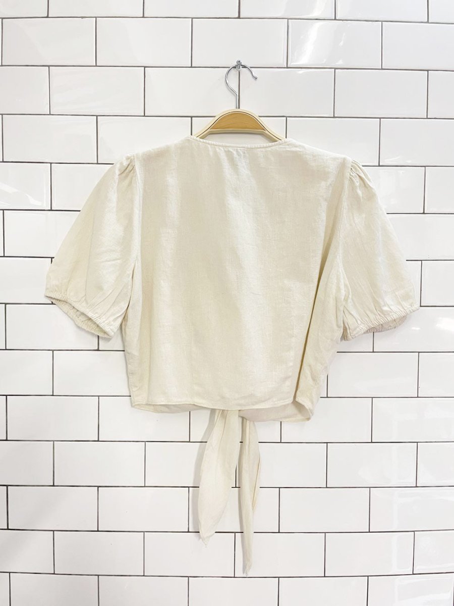 vero moda scallop neck puff sleeve top - good market thrift store