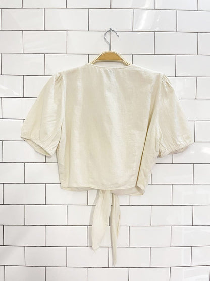 vero moda scallop neck puff sleeve top - good market thrift store